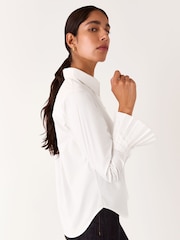 Whistles White Marcy Pleated Cuff 100% Cotton Shirt - Image 3 of 5