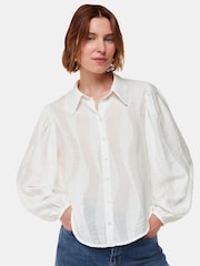 Whistles White Hannah Textured Shirt - Image 1 of 5