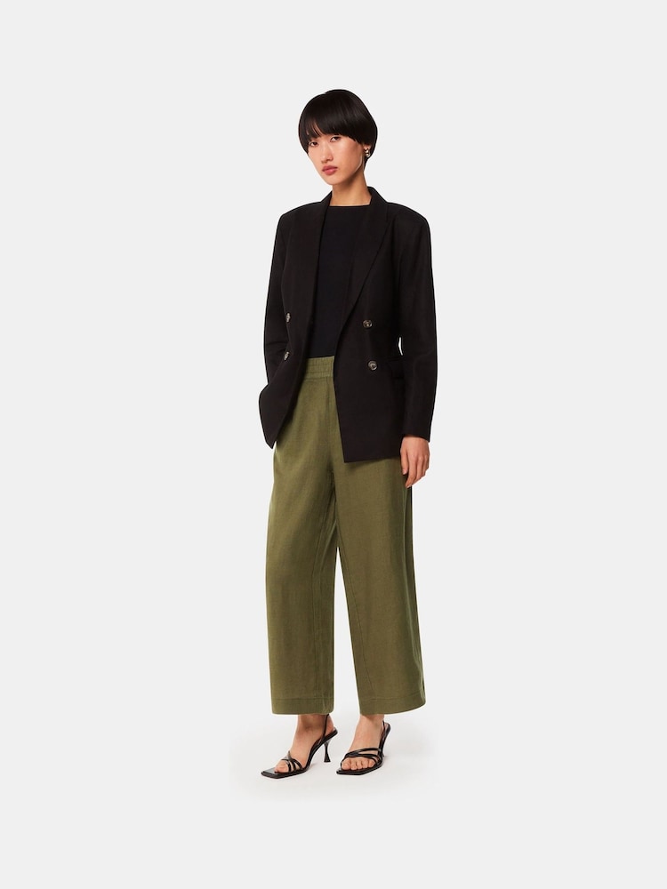 Whistles Green Petite Linen Pocket Trousers - Image 1 of 5