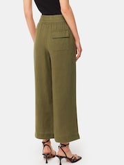 Whistles Green Petite Linen Pocket Trousers - Image 2 of 5