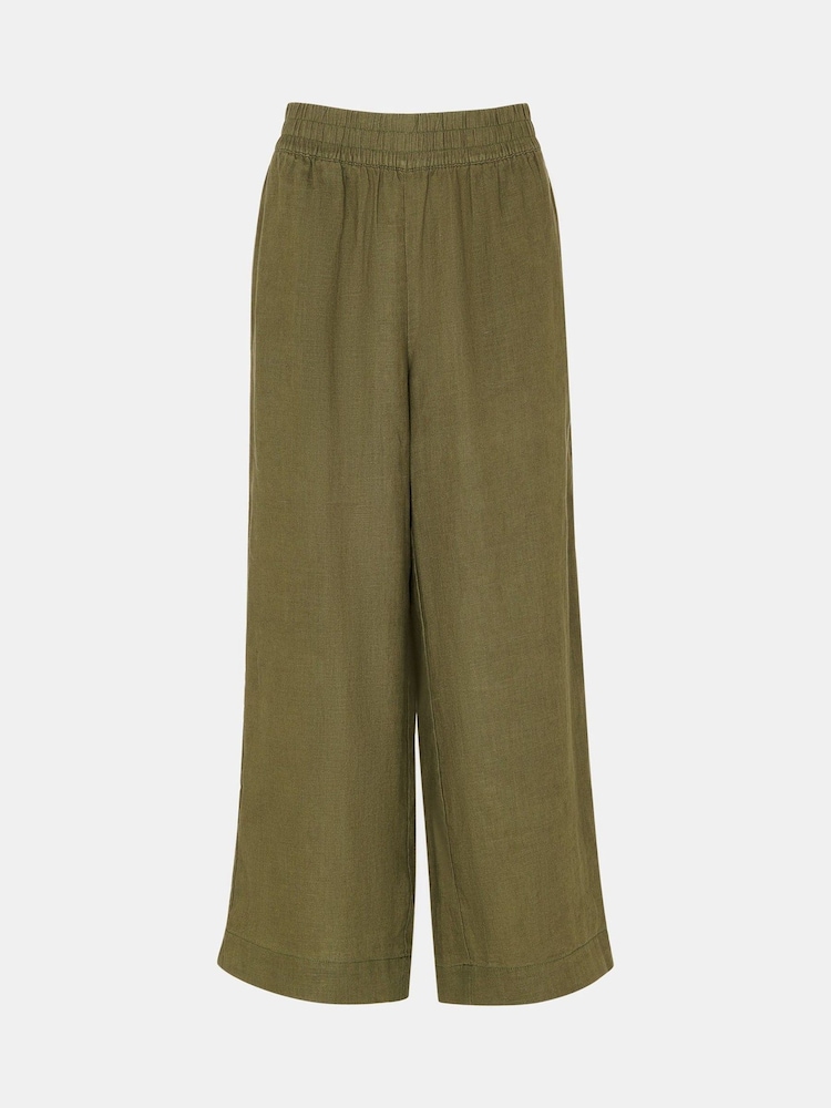 Whistles Green Petite Linen Pocket Trousers - Image 5 of 5