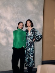 Whistles Green Elsa Plisse Top - Image 1 of 6