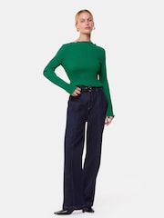 Whistles Green Elsa Plisse Top - Image 4 of 6