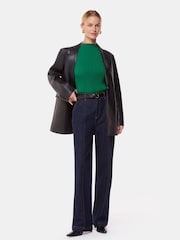Whistles Green Elsa Plisse Top - Image 5 of 6