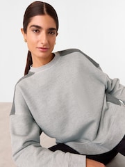 Whistles Grey 100% Cotton Contrast Pocket Detail Sweat Jumper - Image 1 of 5