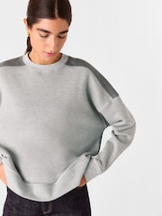 Whistles Grey 100% Cotton Contrast Pocket Detail Sweat Jumper - Image 2 of 5