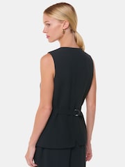 Whistles Black Cora Crepe Waistcoat - Image 2 of 5