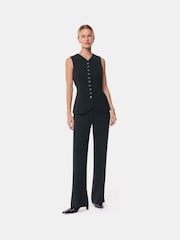 Whistles Black Cora Crepe Waistcoat - Image 3 of 5
