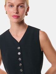 Whistles Black Cora Crepe Waistcoat - Image 4 of 5