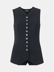 Whistles Black Cora Crepe Waistcoat - Image 5 of 5