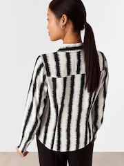 Whistles White Petite Hazy Stripe Fitted Shirt - Image 2 of 5