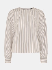 Whistles White Kirstie 100% Cotton Stripe Blouse - Image 5 of 5
