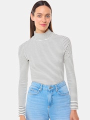 Whistles Stripe Rib Detail Polo T-Shirt - Imagen 1 de 5