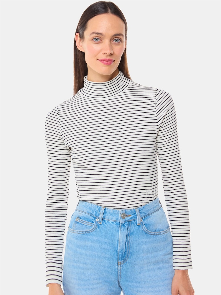 Whistles Stripe Rib Detail Polo T-Shirt - Imagen 1 de 5