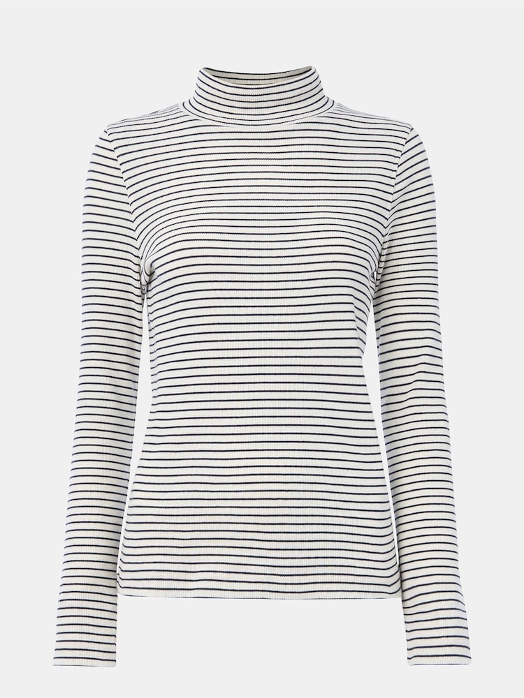 Whistles Stripe Rib Detail Polo T-Shirt - Imagen 5 de 5