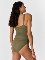 Whistles Green Textured Side Ruched Swimsuit - Image 2 of 5