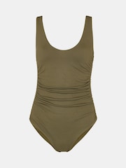 Whistles Green Textured Side Ruched Swimsuit - Image 5 of 5