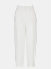 Whistles White Linen Barrel Leg 100% Linen Trousers - Image 5 of 5