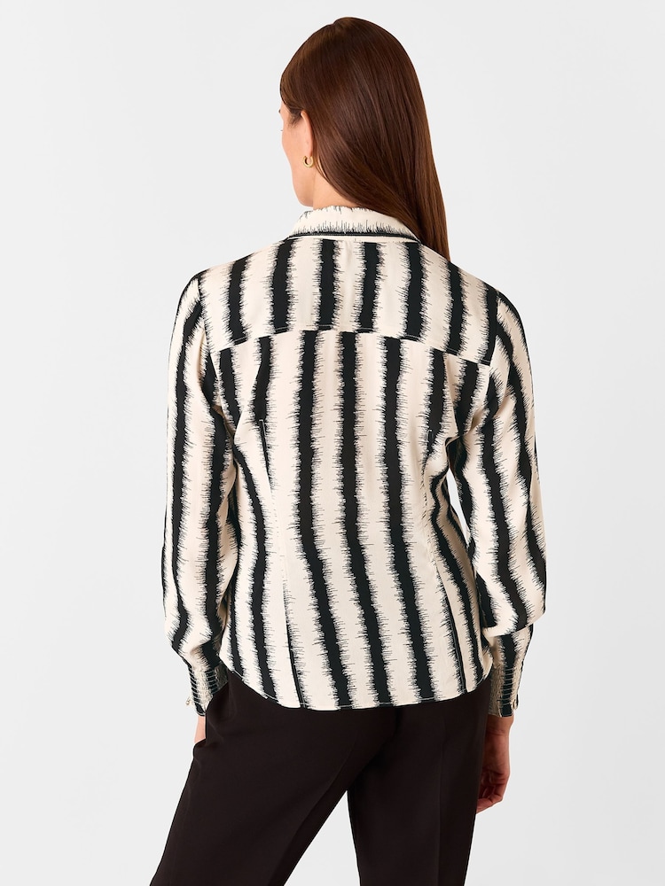 Whistles White Hazy Stripe Fitted Shirt - Image 2 of 5