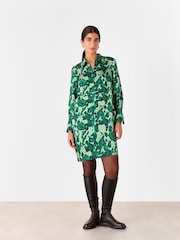 Whistles Green Spun Bouquet Short Dress - Image 3 of 5