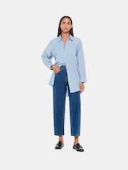 Whistles Blue Petite Stretch Barrel Leg Jeans - Image 1 of 5