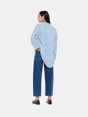 Whistles Blue Petite Stretch Barrel Leg Jeans - Image 2 of 5
