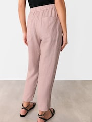 Whistles Pink Linen Barrel Leg Trousers - Image 2 of 6
