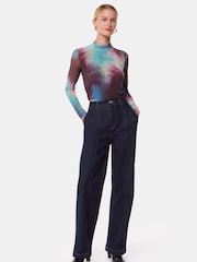 Whistles Natural Oil Print Mesh Top - Image 1 of 5
