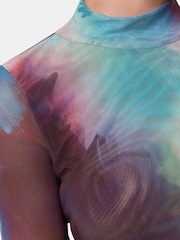 Whistles Natural Oil Print Mesh Top - Image 4 of 5