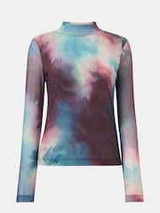 Whistles Natural Oil Print Mesh Top - Image 5 of 5