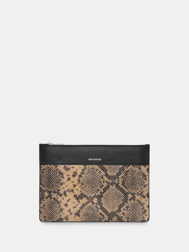 Whistles Natural Una Snake Panel Purses - Image 1 of 4