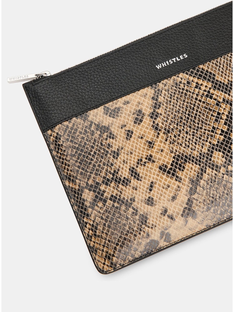 Whistles Natural Una Snake Panel Purses - Image 4 of 4