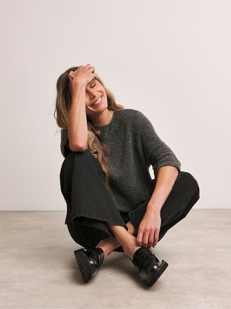 Anthology by JD Williams Grey Knitted Short Sleeve Jumper - Image 1 of 4