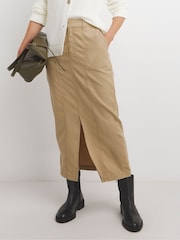 JD Williams Natural Cotton Mix Maxi Utility Skirt - Image 3 of 4