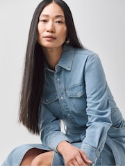 JD Williams Denim Blue Denim Maxi Shirt Dress - Image 3 of 4