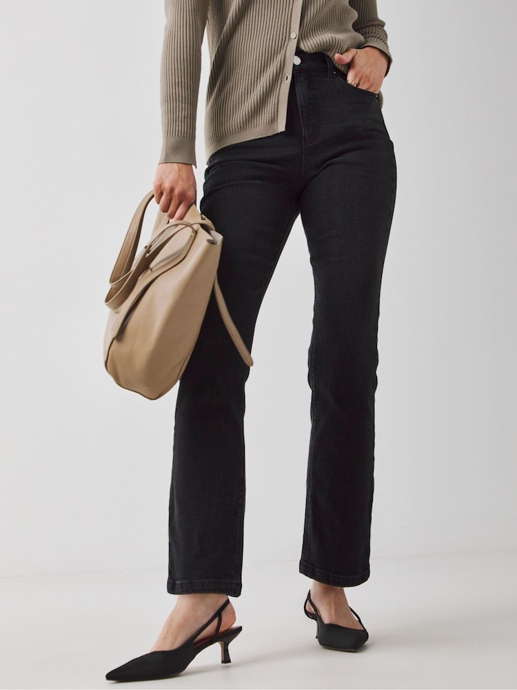 JD Williams Black Magisculpt Straight Leg Jeans - Image 1 of 4