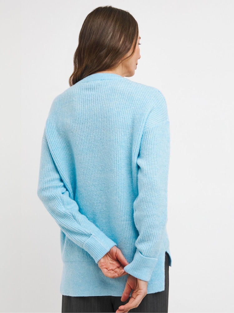 JD Williams Blue Sponge V-Neck Tunic - Image 2 of 4