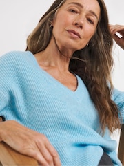 JD Williams Blue Sponge V-Neck Tunic - Image 4 of 4