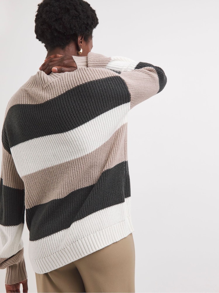 JD Williams Natural Block Stripe Jumper - Image 2 of 4