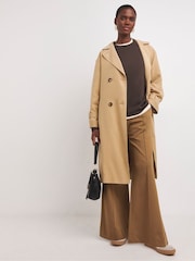 JD Williams Brown Crew Neck Seam Detail Chocolate Sweatshirt - Image 3 of 4