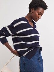 JD Williams Blue Sponge V-Neck Tunic - Image 1 of 4