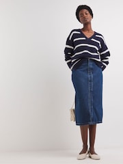 JD Williams Blue Sponge V-Neck Tunic - Image 3 of 4