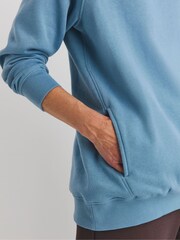 JD Williams Blue Crew Neck Side Pocket Longline Sweatshirt - Image 4 of 4