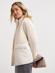 JD Williams Cream Borg Gilet - Image 1 of 4