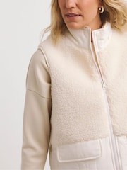 JD Williams Cream Borg Gilet - Image 4 of 4