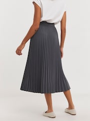 JD Williams Grey Wrap Pleated Kilt Skirt - Image 2 of 4