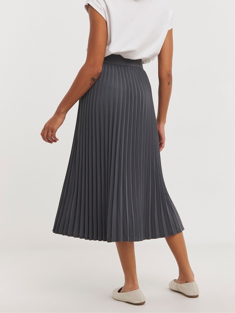 JD Williams Grey Wrap Pleated Kilt Skirt - Image 2 of 4