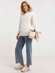 JD Williams White 100% Cotton Broderie Sweatshirt - Image 4 of 4