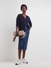 modra - JD Williams Sponge Button Rib Cardigan - Slika 3 iz 4