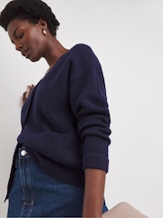 modra - JD Williams Sponge Button Rib Cardigan - Slika 4 iz 4